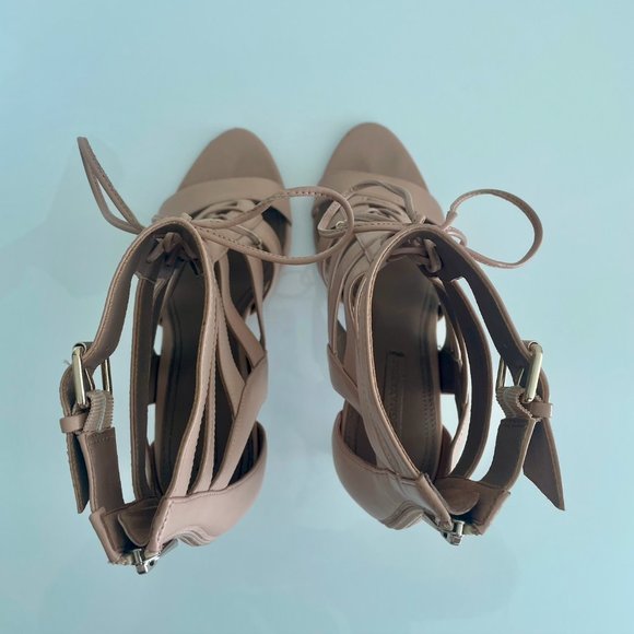 BCBGMaxAzria Nude Genuine Leather Sandals Size 10 - Picture 4 of 5